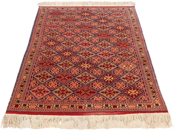 Afghan Orientteppich 118 × 177 cm, Seide, handgeknüpft