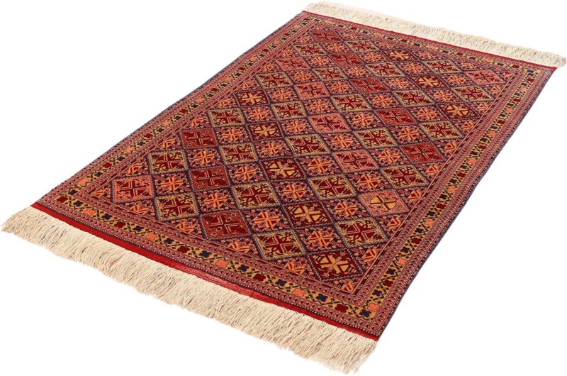 Afghan Orientteppich 118 × 177 cm, Seide, handgeknüpft