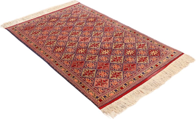 Afghan Orientteppich 118 × 177 cm, Seide, handgeknüpft