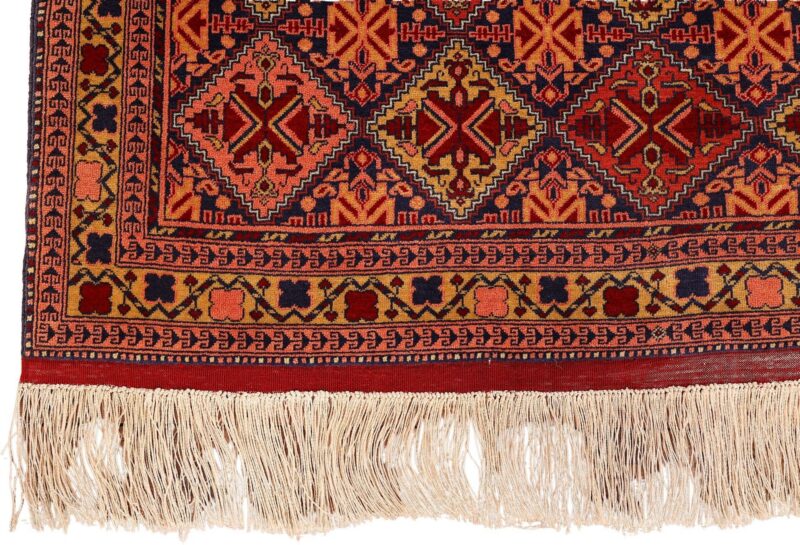 Afghan Orientteppich 118 × 177 cm, Seide, handgeknüpft
