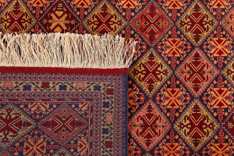 Afghan Orientteppich 118 × 177 cm, Seide, handgeknüpft