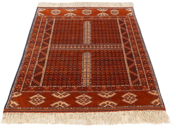 Afghan Orientteppich 123 × 179 cm, Seide, handgeknüpft antik