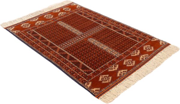 Afghan Orientteppich 123 × 179 cm, Seide, handgeknüpft antik