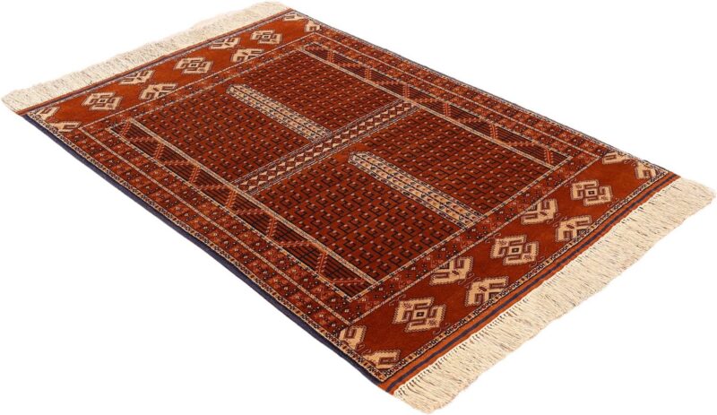 Afghan Orientteppich 123 × 179 cm, Seide, handgeknüpft antik