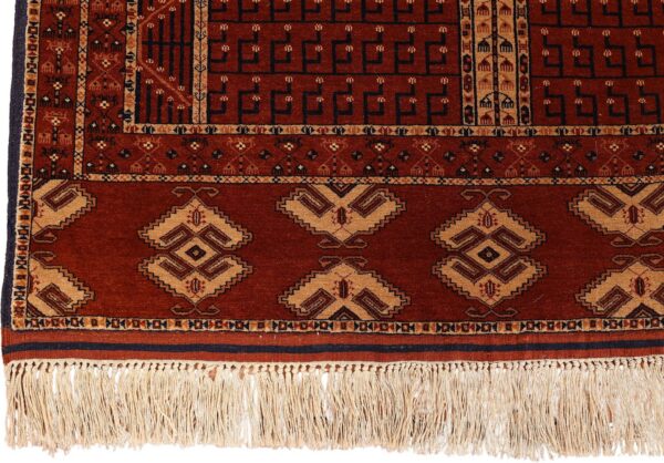 Afghan Orientteppich 123 × 179 cm, Seide, handgeknüpft antik