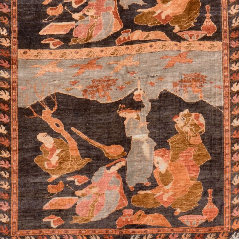 Afghan Orientteppich 123 × 180 cm, Seide, handgeknüpft