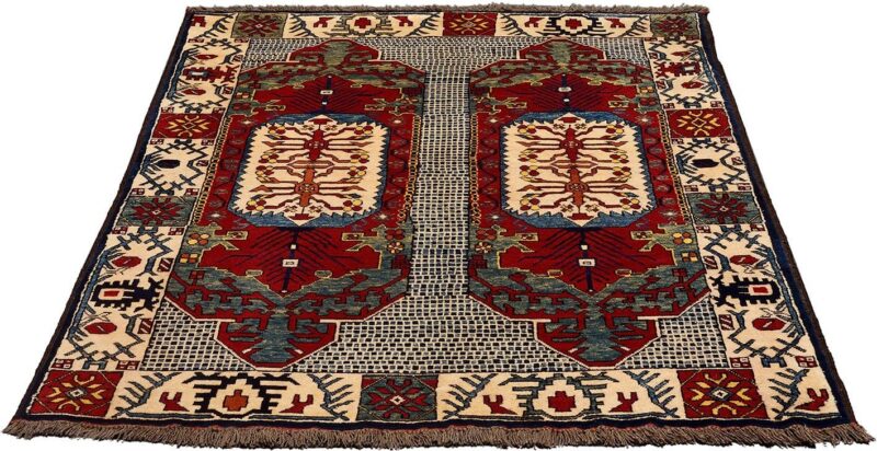 Afghan Orientteppich 125 × 178 cm, Schurwolle, handgeknüpft antik