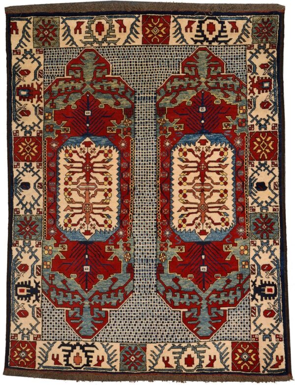 Afghan Orientteppich 125 × 178 cm, Schurwolle, handgeknüpft antik