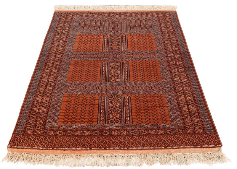 Afghan Orientteppich 135 × 205 cm, Seide, handgeknüpft