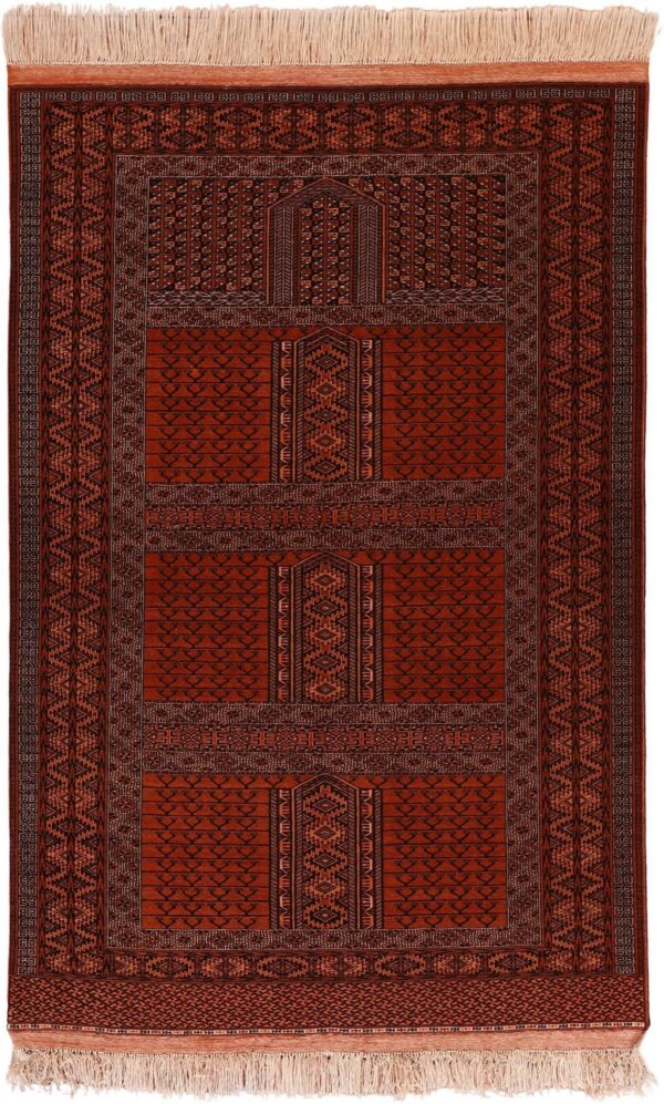 Afghan Orientteppich 135 × 205 cm, Seide, handgeknüpft