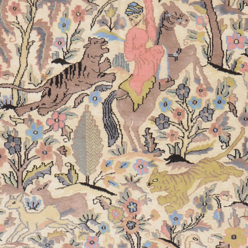 Agra Orientteppich 125 × 185 cm, Schurwolle-Seide, handgeknüpft