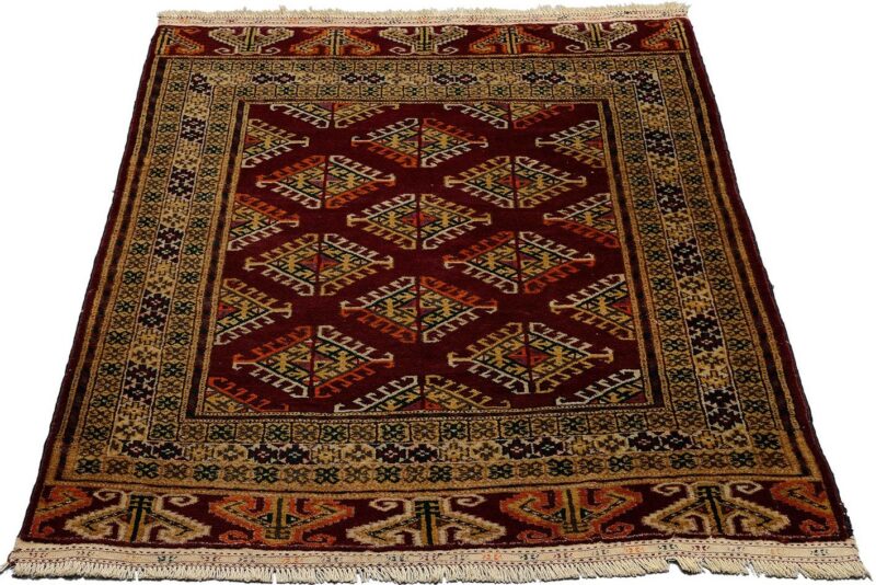 Buchara Orientteppich 102 × 145 cm, Schurwolle, handgeknüpft Tekke