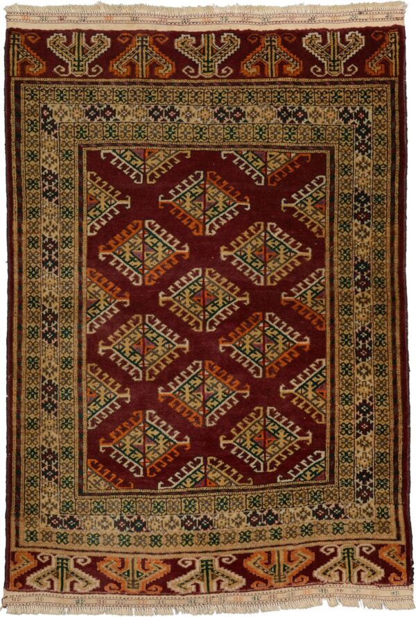 Buchara Orientteppich 102 × 145 cm, Schurwolle, handgeknüpft Tekke