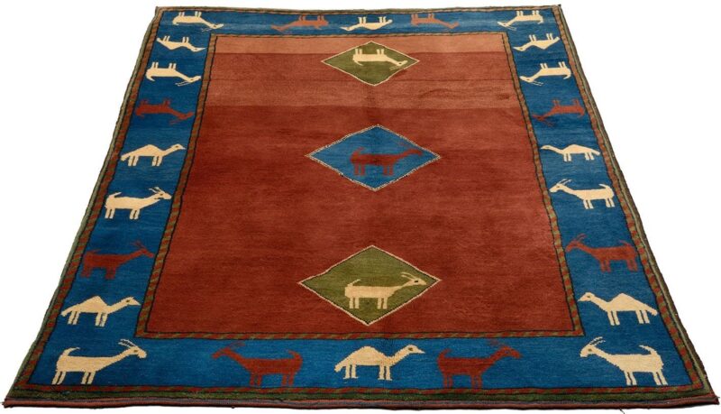 Gabbeh Orientteppich 146 × 200 cm, Schurwolle, handgeknüpft antik
