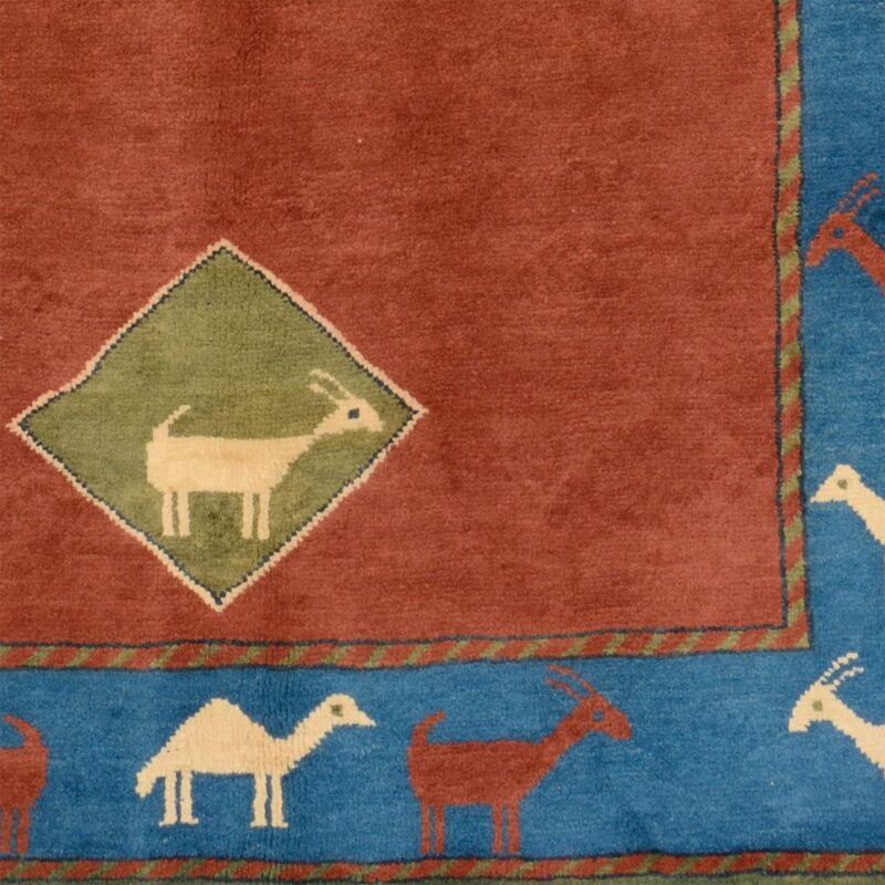 Gabbeh Orientteppich 146 × 200 cm, Schurwolle, handgeknüpft antik