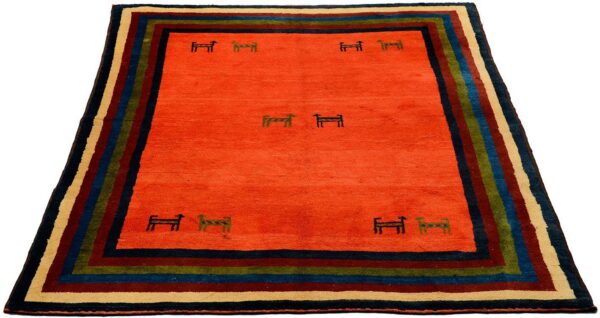 Gabbeh Orientteppich 154 × 191 cm, Schurwolle, handgeknüpft