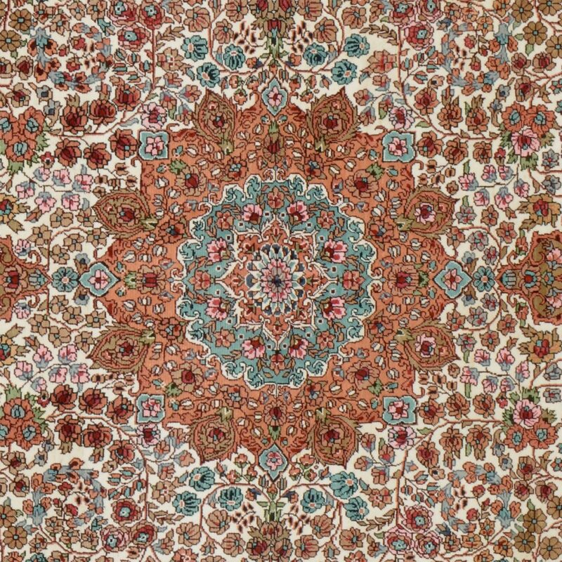 Ghom Orientteppich 128 × 191 cm, Seide, handgeknüpft