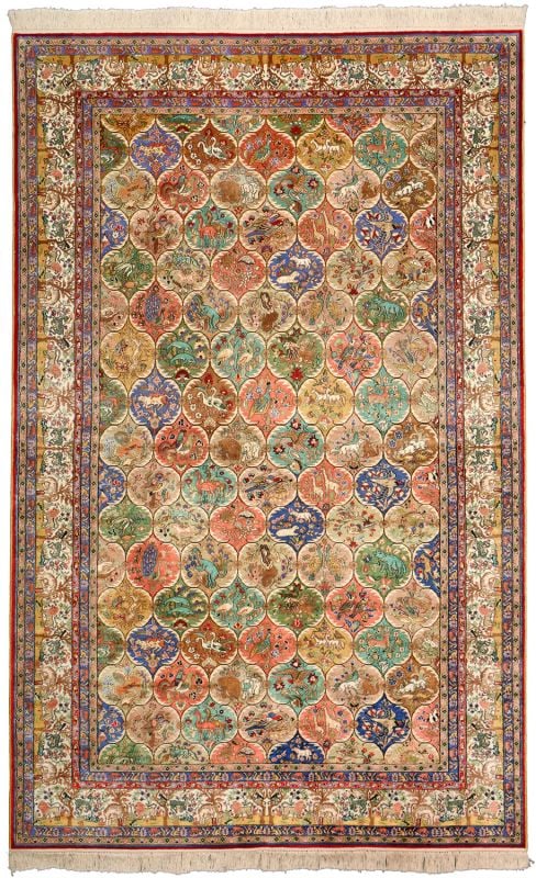 Ghom Orientteppich 153 × 242 cm, Seide, handgeknüpft