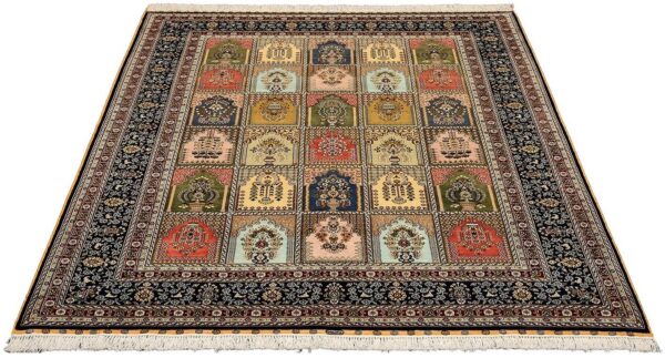 Ghom Orientteppich 172 × 235 cm, Seide, handgeknüpft Seidenglanz