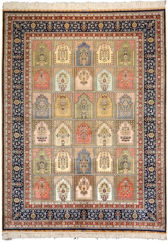 Ghom Orientteppich 172 × 235 cm, Seide, handgeknüpft Seidenglanz
