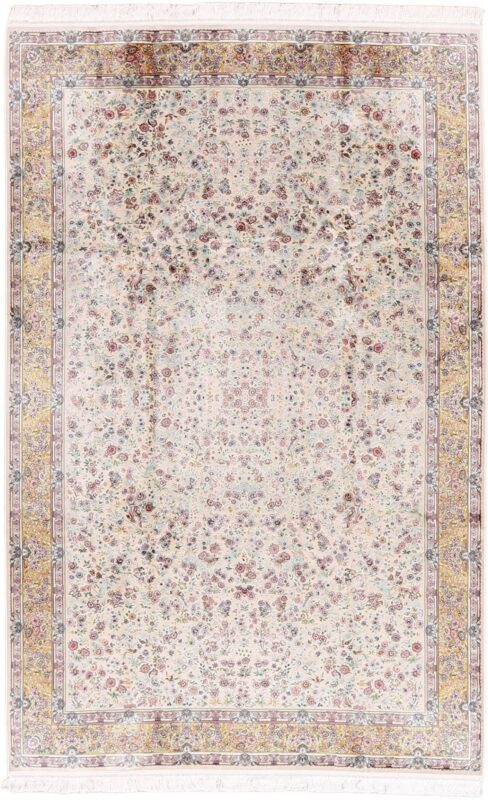 Ghom Orientteppich 200 × 300 cm, Seide, handgeknüpft
