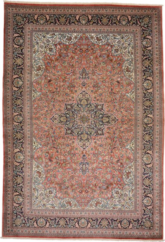 Ghom Orientteppich 202 × 302 cm, Seide, handgeknüpft