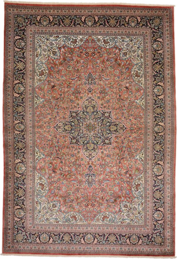 Ghom Orientteppich 202 × 302 cm, Seide, handgeknüpft