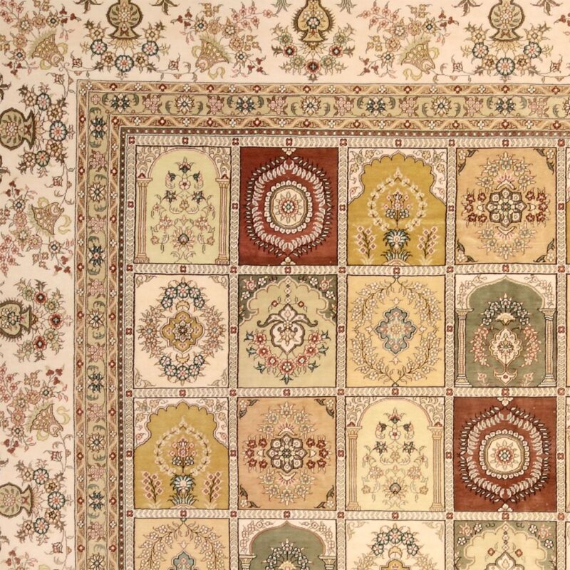 Ghom Orientteppich 245 × 302 cm, Seide, handgeknüpft exklusiv