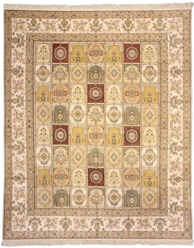 Ghom Orientteppich 245 × 302 cm, Seide, handgeknüpft exklusiv