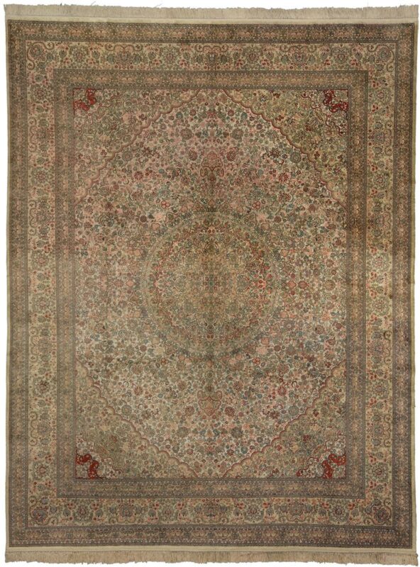 Ghom Orientteppich 275 × 370 cm, Seide, handgeknüpft exklusiv