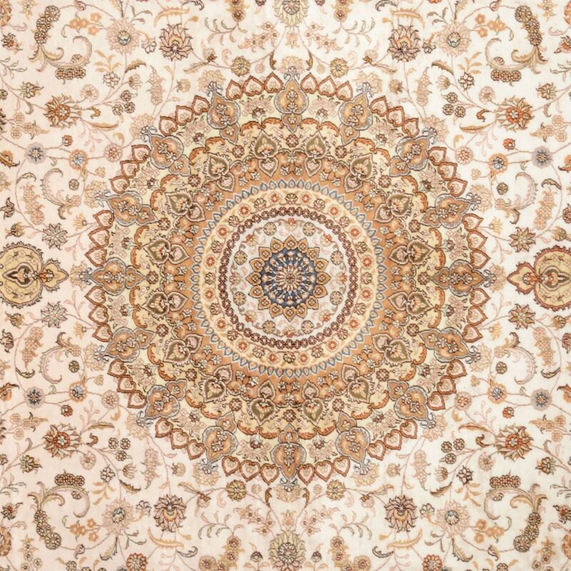 Ghom Orientteppich 276 × 364 cm, Seide, handgeknüpft Luxus