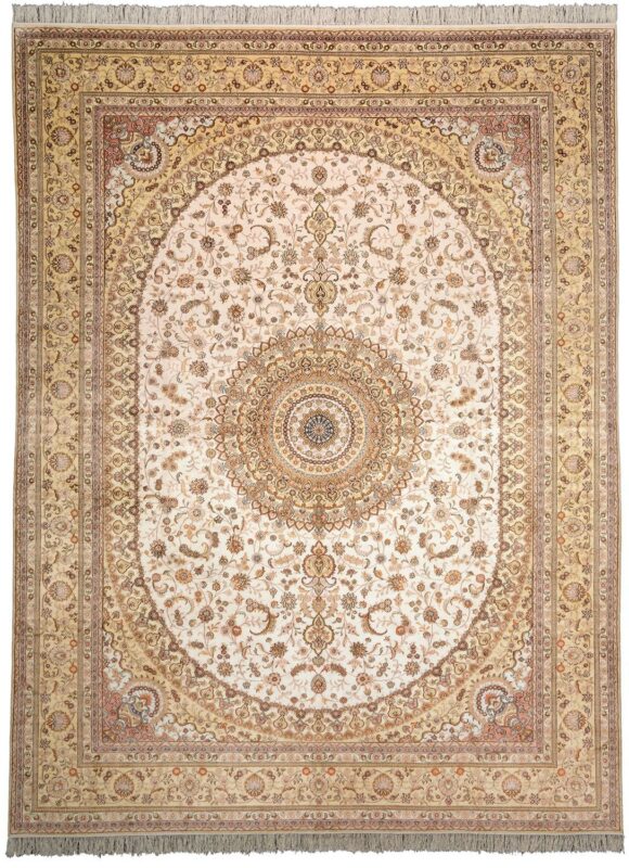 Ghom Orientteppich 276 × 364 cm, Seide, handgeknüpft Luxus