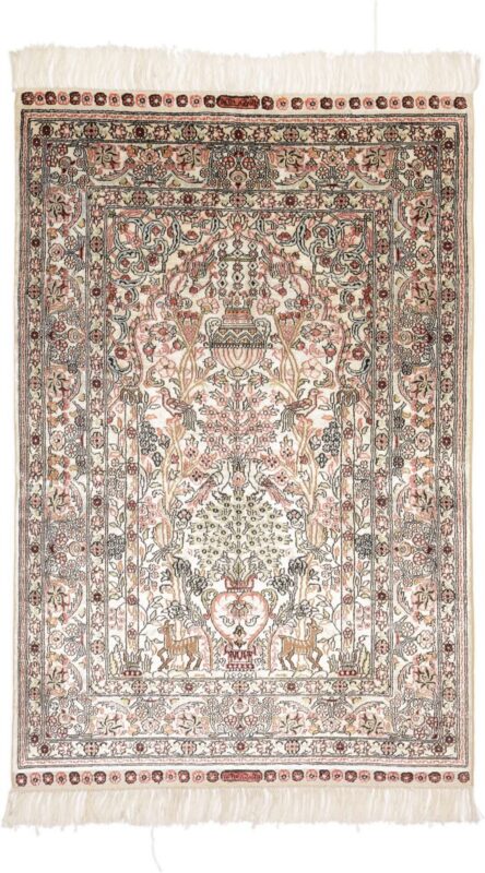 Ghom Orientteppich 78 × 117 cm, Seide, handgeknüpft exklusiv