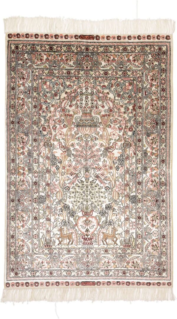 Ghom Orientteppich 78 × 117 cm, Seide, handgeknüpft exklusiv