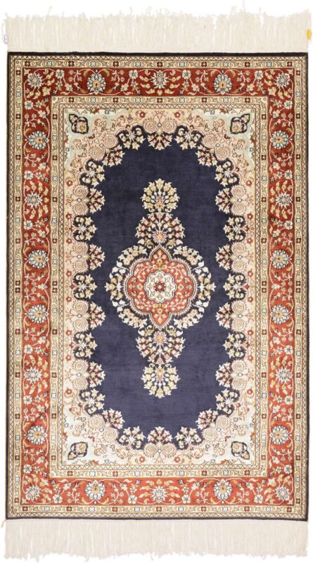 Ghom Orientteppich 79 × 121 cm, Seide, handgeknüpft