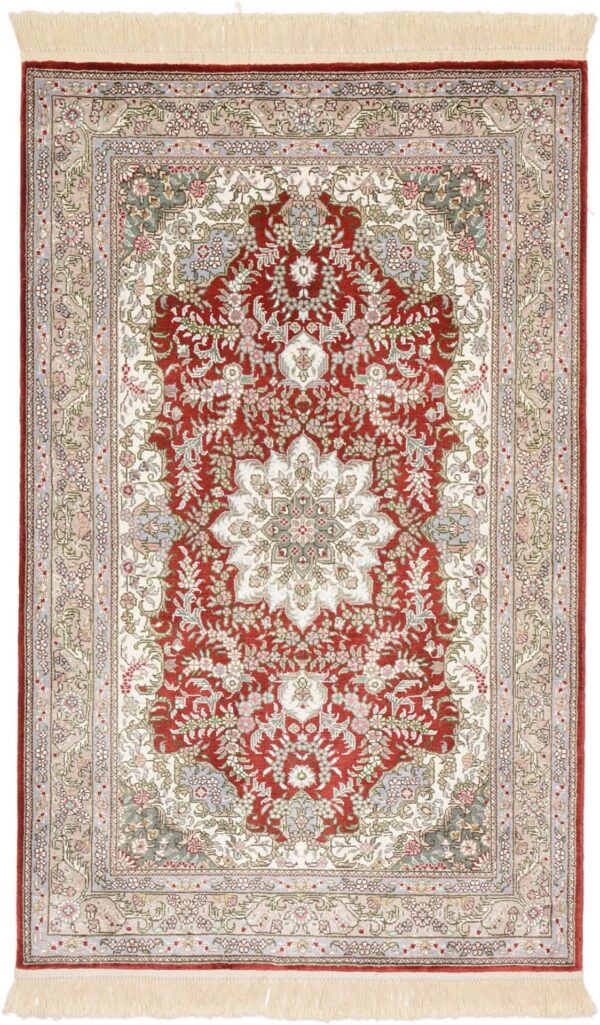 Ghom Orientteppich 80 × 124 cm, Seide, handgeknüpft exklusiv