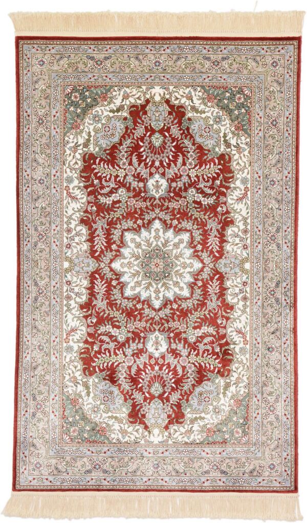 Ghom Orientteppich 80 × 124 cm, Seide, handgeknüpft exklusiv