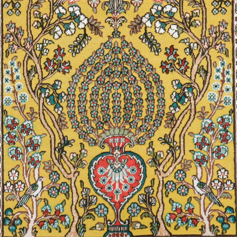 Ghom Orientteppich 91 × 152 cm, Seide, handgeknüpft exklusiv