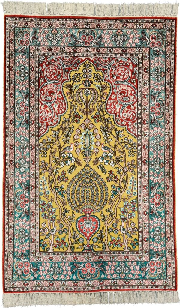Ghom Orientteppich 91 × 152 cm, Seide, handgeknüpft exklusiv