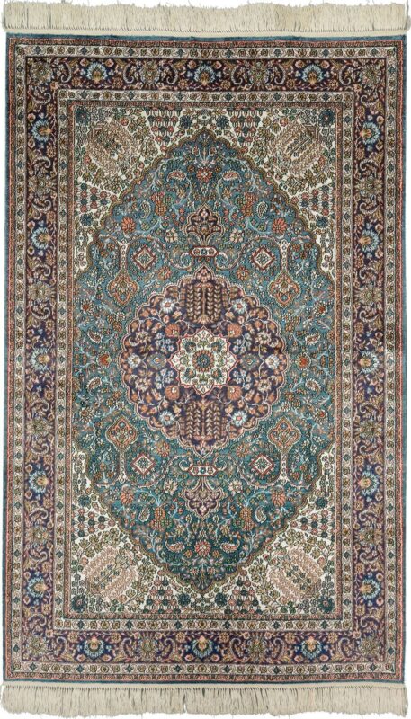 Ghom Orientteppich 92 × 150 cm, Seide, handgeknüpft