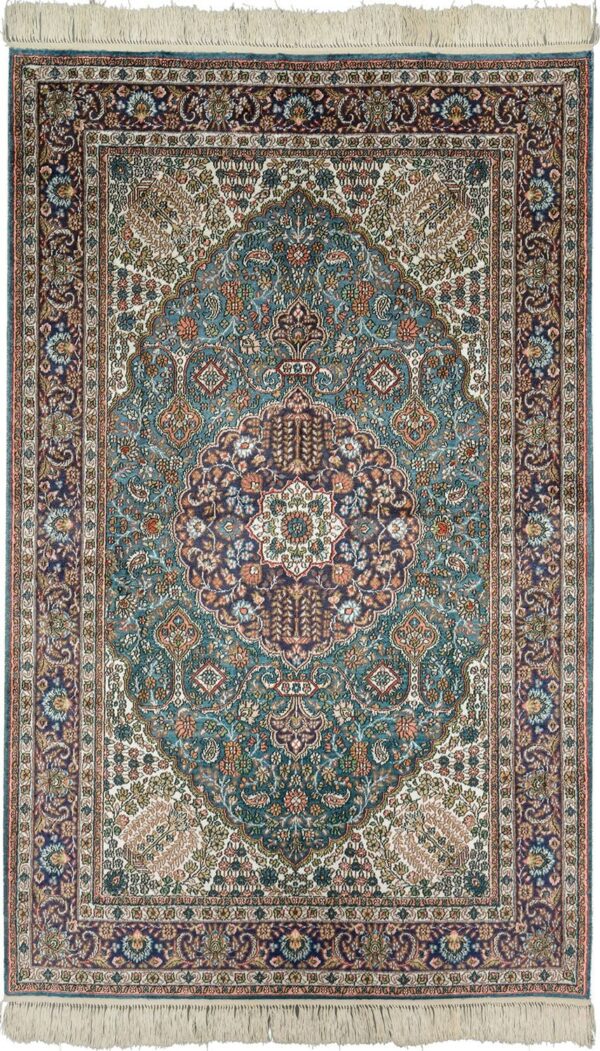 Ghom Orientteppich 92 × 150 cm, Seide, handgeknüpft