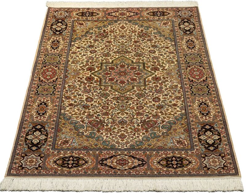 Ghom Orientteppich 92 × 152 cm, Seide, handgeknüpft