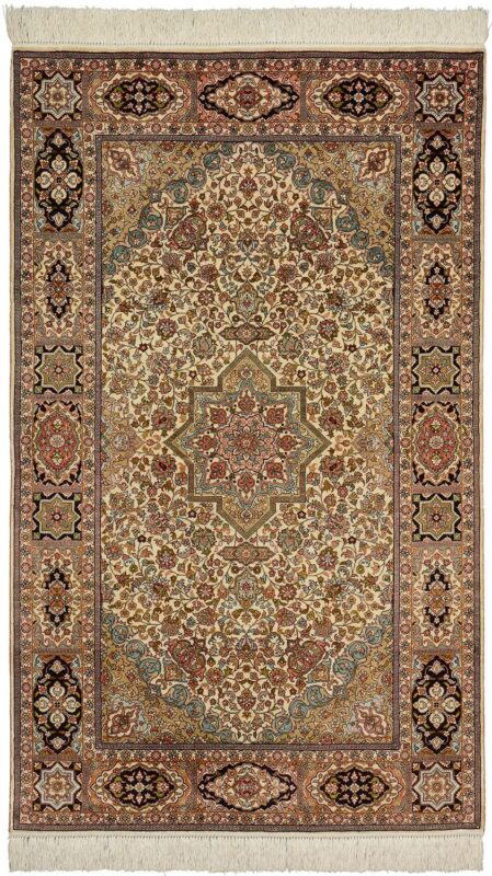Ghom Orientteppich 92 × 152 cm, Seide, handgeknüpft