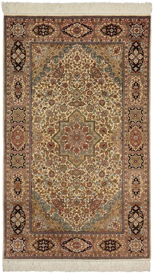 Ghom Orientteppich 92 × 152 cm, Seide, handgeknüpft