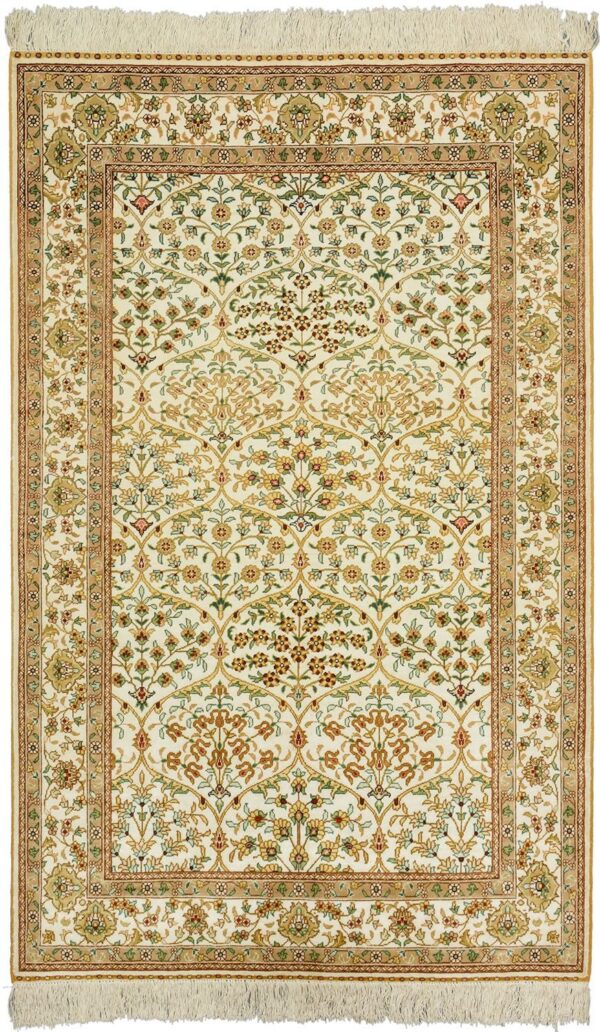 Ghom Orientteppich 93 × 147 cm, Seide, handgeknüpft