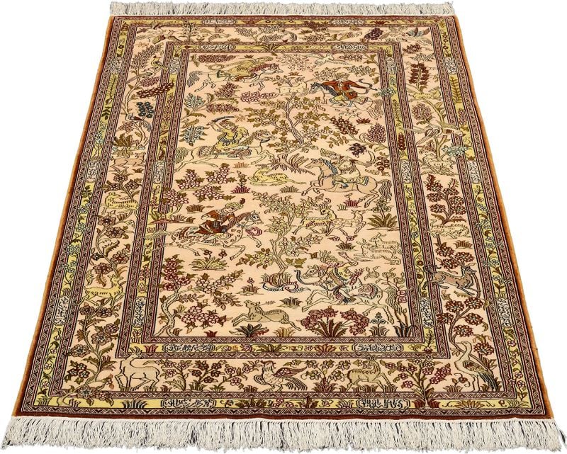 Ghom Orientteppich 94 × 154 cm, Seide, handgeknüpft