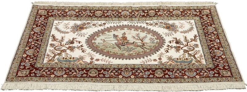 Ghom Orientteppich 95 × 156 cm, Seide, handgeknüpft