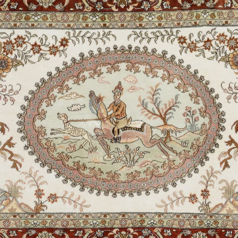 Ghom Orientteppich 95 × 156 cm, Seide, handgeknüpft