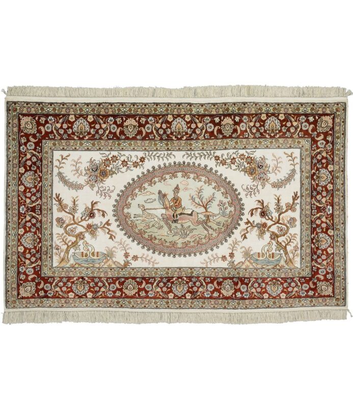 Ghom Orientteppich 95 × 156 cm, Seide, handgeknüpft