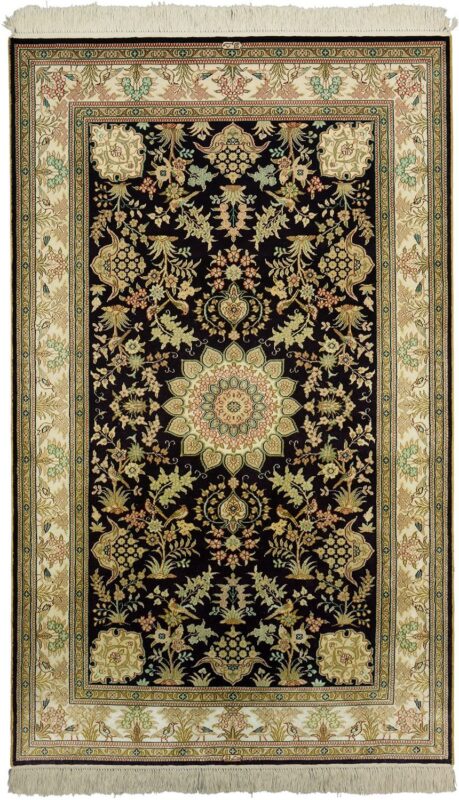 Ghom Orientteppich 95 × 157 cm, Seide, handgeknüpft